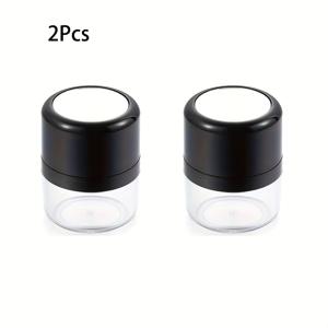 TEMU 2pcs 휴대용 느슨한 파우더 상자, 메이크업 거울 및 버섯 퍼프, 5g 휴대용 빈 설탕 파우더 상자, 재사용 가능한 느슨한 파우더 컨테이너, 블러시 디스펜서, 여행에 적합, 바탕화면, 컨투어 파우더, BB Crea용 컨테이너