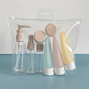 TEMU (2가지 스타일 선택 가능) 화장품, 액체 용기, 휴대용 여행 액세서리, 샴푸, 컨디셔너, 로션, 비누, 샤워 젤, 디스펜서 용기, 여행 필수품을 위한 8개 세트의 충전식 여행용 병 세트
