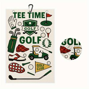 TEMU 1pc 마이크로파이버 골프 타월 클립 - 빠른 건조, 내구성 있는 폴리에스터 스포츠 타월 