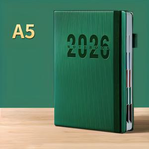 TEMU 2026 일일 플래너 - 하루당 1페이지 레이아웃, 365일 달력 & 자기관리 체크인 포함 | 타임 매니지먼트 디자인 | 성인용 사무실 및 학교 정리 도구 (블루 & 오렌지), 생산성 툴, 구조화된 형식, 내구성 있는 소재, 목표 추적기, 바쁜 개인을 위한 제품