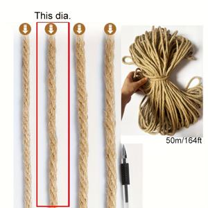 TEMU 10mm 두께의 천연 줄무늬 줄, 164ft/50m 길이 - 내구성 있는 포장 및 손수 제작 줄, 크래프트, DIY 프로젝트 및 홈 데코에 완벽, 크래프트 줄 | 천연 줄무늬 줄 | 내구성 있는 줄