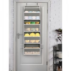 TEMU 4단 접이식 벽걸이 수납 랙, 메시 가방 및 후크 포함 - 대용량 쌓을 수 있는 패브릭 박스, 중성적인 색상 디자인, 침실, 욕실, 주방에 적합 - 공간 절약형 가정용 수납 솔루션, 침실 정리