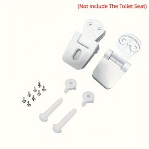 TEMU 국제 스타일 화장실 좌석 커버 키트 - 가정 및 호텔 사용에 적합, 힌지, 스크루, 연결 등이 있는 내구성 있는 플라스틱 재질, 표준 화장실 좌석 풀 세트, 쉬운 설치, 욕실 액세서리|변기커버