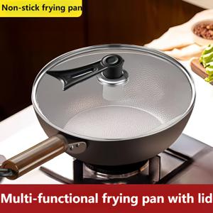 TEMU 헤비듀티 주철 프라이팬 - 전통 논스틱 팬 & 뚜껑 포함, 인덕션 및 가스레인지 호환, 무연 조리, 균일한 열 분배, 식기세척기 사용 가능, 가정용/레스토랑/선물용, 인체공학적 손잡이 디자인