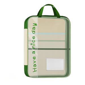 TEMU 1 A4 지퍼 파일 가방 - 다층 보관, 메쉬 + 캔버스 문서 정리함, 다양한 색상의 손잡이가 있는, 학생 시험, 서류, 책, 사무용품에 적합, 사무실, 학교, 부활절, 추수감사절, 어머니의 날 행사 등에 적합, 다용도 휴대용 보관함