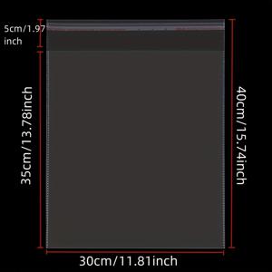 TEMU 청바지, 티셔츠, 신발, 모자, 선물, 장난감, 여행, 휴일 파티용 자체 접착 투명 보관 가방 - 다용도 플라스틱 포장 가방, 재사용 가능, 무코팅, 밀봉 포함, 정리 및 포장 아이템에 이상적, 선물 포장 | 투명 디자인 | 내구성 있는 플라스틱 가방, 선물 가방, 투명 플라스틱 가방