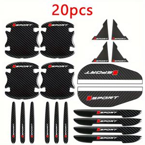 TEMU 20개 자동차 액세서리 세트: 백미러 선쉐이드, 도어 핸들 보호대, 사이드 미러 가드, 범퍼 코너 프로텍터 포함 – 모든 차량 모델에 적합