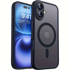 TEMU 아이폰 17, 16, 15, 14, 13 프로, 12, 11 맥스 플러스, 16E, 17 프로용 자석 매트 투명 보호 케이스, 무선 충전 호환, 자석 커버, 아이프로 맥스 모바일 케이스, 범퍼 케이스, 자석 아이폰 카메라, 투명 폰 케이스, 핸디 커버