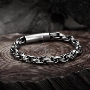 TEMU 남성용 304L 스테인리스 스틸 팔찌, 모던 직조 패브릭 핸드메이드 팔찌, 도우, 남성 체인, 핸드 액세서리|남자팔찌