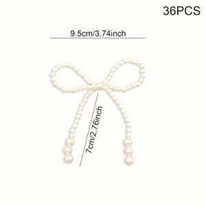 TEMU 12/24/36개 우아하고 황금색 진주 리본 크리스마스 트리 장식 - 비즈 및 태슬 팁이 있는 튼튼한 플라스틱 행잉 장식, 크리스마스 트리, 화환, 선물 포장, 홈 데코를 위한 화려한 장식