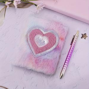 TEMU 2개 세트 노트북, 플래너, 염색 인쇄 하트 플러시 노트북, 레지스터 북, 다이어리, 사무용 문구 세트, 파티, 발렌타인데이, 상품 세트, 플래너 노트북|편지지