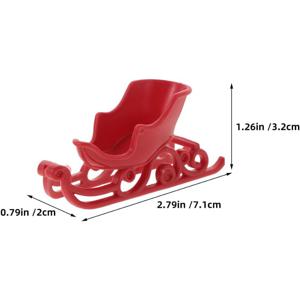 TEMU 10개 크리스마스 썰매 데스크 탑 장식 미니 크리스마스 썰매 피규어 미니어처 플라스틱 산타 썰매 장식품 - 레드 (7cm)