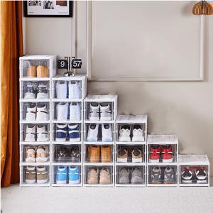 TEMU 립리스 접이식 아크릴 투명 신발장 신발함 보관이 편리하고 실용적인 접이식 신발장 - 내구성이 강한 투명 접이식 신발장 공간 절약형 스택형 신발장 하이힐 운동화 부츠 호환 용이 보관 및 신발 시각화 숙소 필수품 내구 플라스틱 가정용품 등