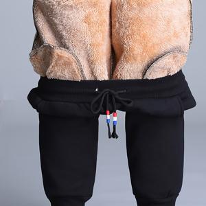 TEMU 겨울 패션 웨스턴 스타일 다용도 아우터웨어, 두꺼운 플리스로 따뜻함, 캐주얼 팬츠, 솔리드 컬러 램 플리스 하렘 팬츠 여성용