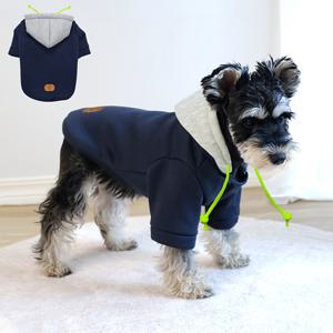 TEMU IPc 베이직펫 후디 코트 - 고급 가죽 라벨, 따뜻하고 편안한 키트웨어, 소형 중형견용, 방풍 보온 강아지 겨울 의류, 슈나우저 요크셔 테리어용|강아지옷