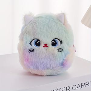 TEMU 소녀의 만화 고양이 인형 귀여운 동전 지갑, 부담 감소 휴대용 올매치 미니 지갑, 이어폰 키 보관 가방