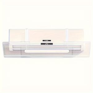 TEMU 1pc, 에어컨 앞 유리 새로운 애완 동물 투명 조정 가능한 앞 유리 문 안티 블로잉 에어컨 커버|에어컨실외기커버|에어컨커버|에어컨선풍기