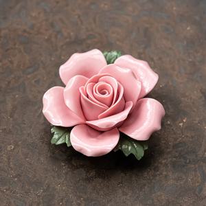 TEMU 수제 세라믹 장미 향로 거치대 - 우아한 데스크탑 장식, 일본식 차방 액세서리, 가정 및 사무실용 향기 버너