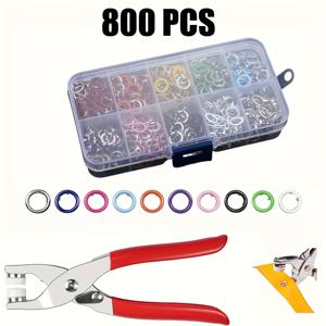 TEMU 800개의 혼합 색상 금속 스냅 단추와 플라이어 도구 세트, 가죽, 벨트, 신발, 공예용 200세트의 스테인레스 스틸 스냅 - 내구성이 뛰어나고 쉬운 설치