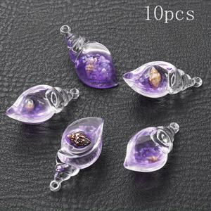 TEMU 10개 아크릴 야광 해조류 매력 - 20x42mm DIY 공예용 반짝이는 펜던트, 귀걸이, 팔찌, 목걸이용 - 다양한 색상의 복잡한 디자인의 조개 모양, 투명 소재, 야광 기능