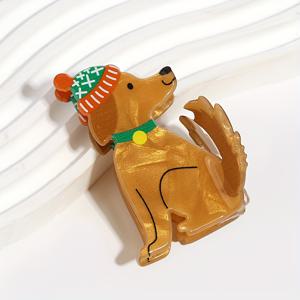 TEMU 축제 아크릴 강아지 헤어 클립 - 크리스마스 테마, 귀엽고 우아함 - 14세 이상을 위한 완벽한 선물 - 단일 조각 - 동물 및 만화 디자인 - 크리스마스 시즌