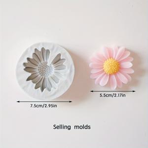 TEMU 실리콘 데이지 캔들 세트, 1개 꽃 모양 DIY 캔들 제작 성형기, 재사용 가능한 실리콘 공예 성형기, 쉽게 세척 및 제거 가능, 수제 캔들 및 비누용 둥근 성형기 - 꽃 주제