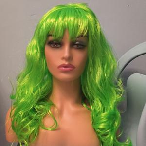 TEMU 1pc 여성용 바디 웨이 코스플레이 웨이브 - 유럽 및 미국 패션, 전체 밀도 100%, 닫힌 네트워크 모자, 생생한 파란색/빨간색/분홍색, 댄스 및 메이크업 프롭 클로우 웨이브