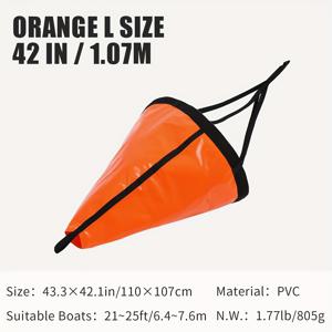 TEMU KOETSU 42인치 해안 앵커 낙하산 드리프트 - 보트, 패들보드 및 카약 최대 25피트에 적합 - 튼튼한 PVC 소재, 혼합 색상, 드리프트 , 1개