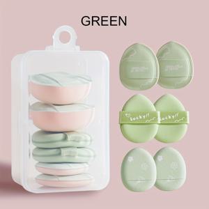 TEMU 6pcs 미니 퍼프 세트 박스 포함 - 눈, 코, 얼굴 메이크업 적용을 위한 부드러운, 향이 없는 수분성 폴리우레탄 스펀지 - 건조 및 습식 사용에 적합, 미용 필수품| 디자인|부드러운 텍스처