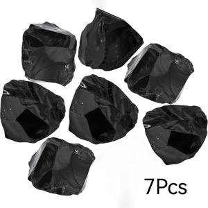 TEMU 검은 흑요석 수정 암석 - 2개/4개/7개 - 무향 천연 보석 와이어 래핑, 캡핑, 수족관 자갈, 텀블링, 분수, 꽃병, 연마, 가정 및 정원 장식