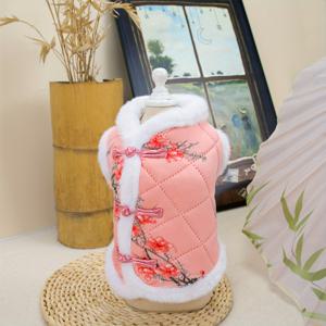 TEMU 애완동물 옷, 고양이와 소형견용 따뜻하고 편안한 중국 스타일 조끼