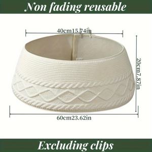 TEMU 1개 니트 크리스마스 트리 칼라, 크림 크로스 엣지 거친 플라워 니트 크리스마스 트리 칼라, 농가 컨트리 트리 링 트리 스커트 크리스마스 홈 , 크리스마스 파티, 홈, 가든, 오피스용