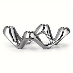 TEMU 테이퍼 양초를 위해 설계된 흰색 세라믹 양초 홀더, 4개의 구멍이 특징입니다. 이러한 현대적인 양초 받침은 식사, 결혼식, 파티 및 가정 장식용 센터피스 역할을 합니다.