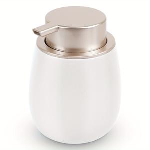 TEMU 1개 400ml 세라믹 수동 압착 비누 디스펜서 - 넓은 입구 리필 가능 핸드 소프/샴푸/로션용 병, 고품질 욕실 및 주방·호텔 사용, 전기 불필요