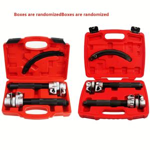 TEMU 1 세트 PMMJ 탄소강 수동 쇼크 흡수 장치 제거 도구 키트, 자동차 정비용 나선형 스프링 압축기, 도전성 재질, 조인트 보호 기능이 있는 안전 방지 설계, 자동차, 트럭, ATV, UTV에 적합 - 빨간색