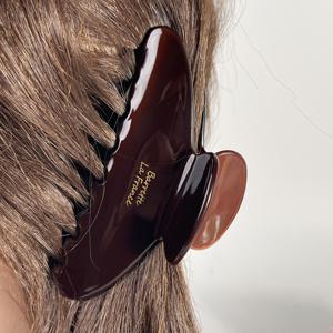 TEMU 싱글 엘레강트 스위트 쿨 상어 헤어 클립 | 아세트산 소재, 빅 오발 쉐입, 단색, 여성용 다용도 패션 액세서리, 크리스마스 및 새해에 적합