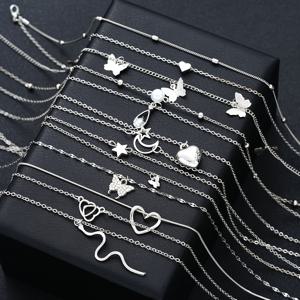 TEMU 12개의 심플한 이색 진주 별과 달 뱀 모양의 사랑 목걸이 세트 여성 휴일 데이트 선물 일상 매칭