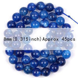 TEMU 6Mm(0.236인치) -10Mm(0.393인치) 블루 카이아나이트 칼세도니 스톤 라운드 비즈 주얼리 만들기 DIY 팔찌 목걸이 액세서리