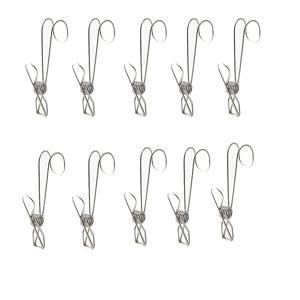 TEMU 10개 대형 스테인리스 스틸 옷집게 - 강력한 클립 후크 클립, 확장 클립, 고품질 금속 옷집게, 가정용 세탁 및 공예 건조용 옷집게, 핀 또는 클립 필요, 옷집게