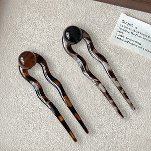 TEMU 2pcs 우아한 중국 스타일 U자형 헤어핀 젤리 비즈 포함 - 다용도 레트로 헤어 클립 웨딩 번 스타일링 및 일상 착용용