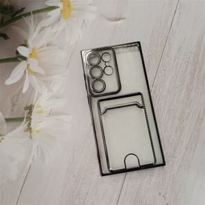 TEMU 새로운 컬러 매칭 정밀 홀 렌즈 보호 전기도금 카드 홀더 모바일 폰 케이스 삽입 카드 슬롯 보호 커버, 쉬운 카드 제거를 위한 푸시 카드 홀, 삼성 갤럭시 A04S A06 A13 A14 A15 A16 A54 S22/S23/S24/S25 플러스 울트라 FE 시리즈 모델에 적합