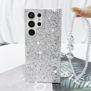 TEMU 휴대폰 케이스 - 별이 빛나는 하늘 디자인과 사랑의 팔찌가 돋보이는 스타일리시한 폰 케이스, 삼성 갤럭시 S22 시리즈 및 S23 시리즈 모델과 호환됩니다.