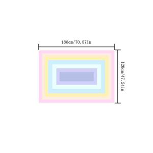 TEMU 모조 캐시미어 느낌 1000g/㎡ 크리미 도파민 무지개 카펫, 두께 10mm 거실 소파 러그, 힐링 인테리어 장식 카펫