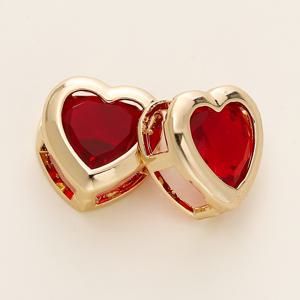 TEMU 4개 18K 금도금 브라스 하트형 스페이서 비즈 - 보석 장식, 알러지 없는 DIY 팔찌 목걸이 제작용 소재, 발렌타인데이 선물, 펜던트 액세서리, 피부 친화적 재료, 공예 애호가를 위한 주얼리 만들기 용품