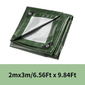 TEMU 고강도 타포린, 12밀 실버/그린 폴리에틸렌 고품질 원단, 다목적, 찢김 방지, 강화된 고리 장착, 가족과 친구를 위한 선물로 적합, 야외 뒷마당, 정원, 파티오, 수영장 데크에 이상적