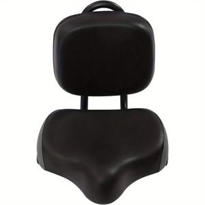 TEMU 1 인체공학형 와이드 자전거 안장 (등받이 포함) - 높이 조절 가능, 남녀공용 편안한 인조 안장패드, 전기자전거, 삼륜차, 대형 자전거용, 블랙 - 내구성 우수|자전거