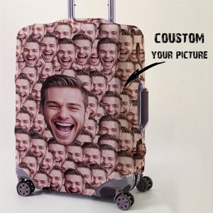 TEMU 맞춤 제작 사진 캐리어 커버 18-32인치용 유연한 캐리어 커버, 개인 맞춤형 스크래치 방지 캐리어 보호커버, 여행 액세서리 트롤리 캐리어 먼지방지 커버