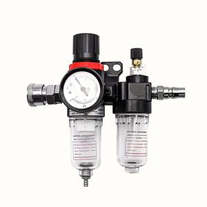 TEMU 압력 조절 밸브가 있는 이중 스테이지 공기 압축기 오일 및 물 분리기, 모델 AFC2000 + AL2000 G1/4