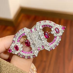 TEMU 새로운 여성용 브로치, 칼라핀, 스카프 버클, 리본형 인레이드 합성석, 정교하고 우아한 오리지널 디자인 발렌타인데이 선물, 어버이날 선물, 크리스마스 선물