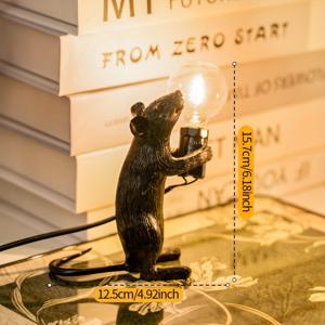 TEMU 매력적인 치즈 수호자 테이블 램프 - USB 전원, 레진으로 제작된 푸시 버튼 제어, 홈 데코용 다운라이트, 침실 및 거실 분위기 완벽, 방 장식 완벽